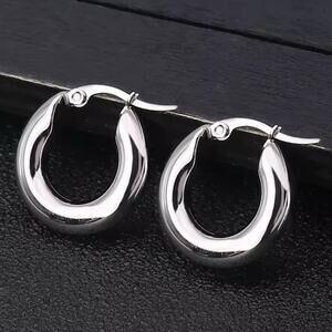 5.0cm Titanium stainless steel Hoops – Hypoallergenic Thickened Earrings